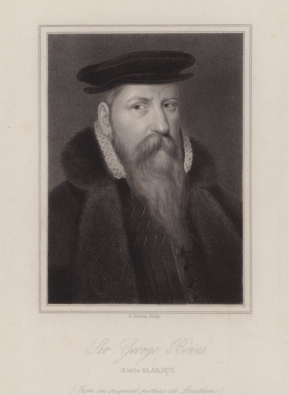 Sir George Bowes, anglický voják (rytina) od Reginald Easton