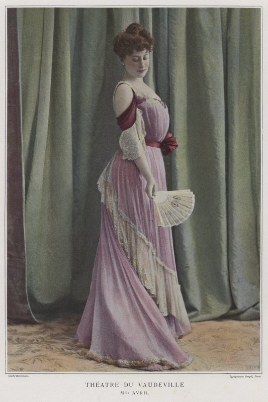 Mademoiselle Avril , francouzská herečka (barevné foto) od Reutlinger Studio
