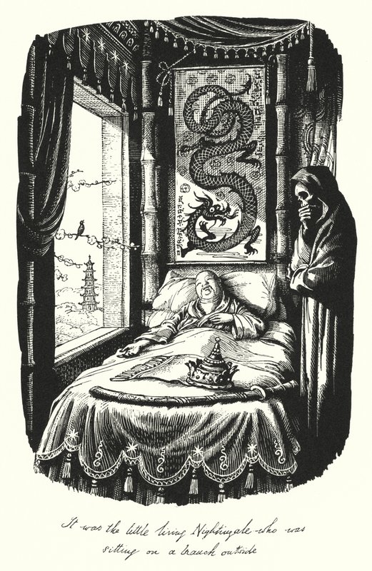 Hans Christian Andersen: Slavík (litho) od Rex (after) Whistler