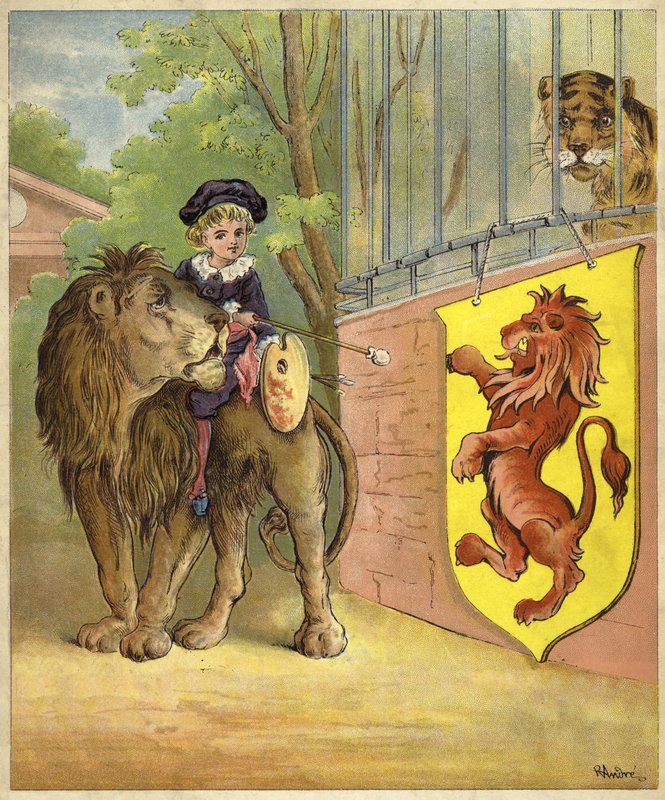 Jízda na lvu (chromolitho) od Richard Andre