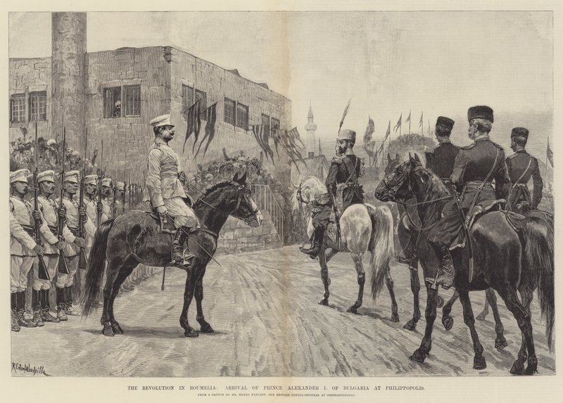 Revoluce v Roumelii, Příjezd prince Alexandra I. Bulharského do Philippopolis od Richard Caton Woodville junior
