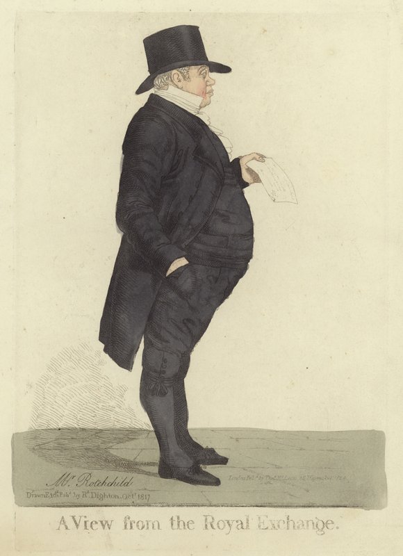 Nathan Mayer Rothschild, 1817 od Richard Dighton