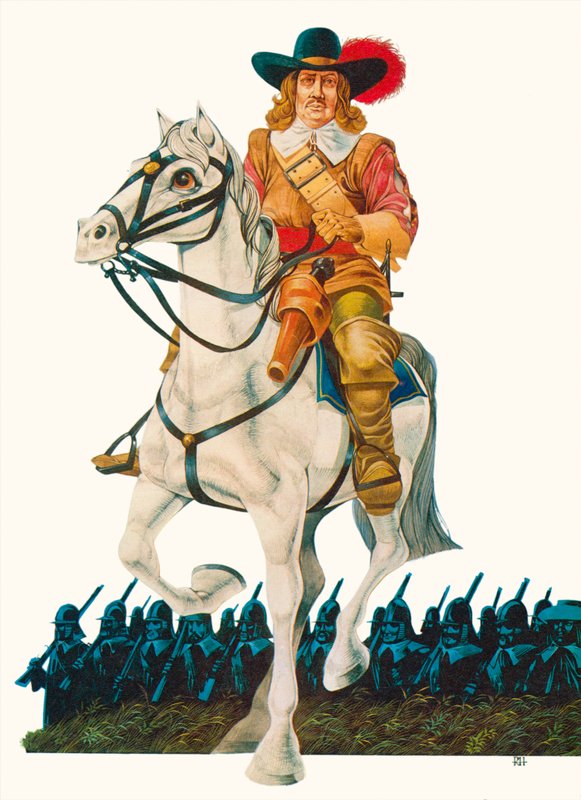 Oliver Cromwell (barevná litografie) od Richard Hook