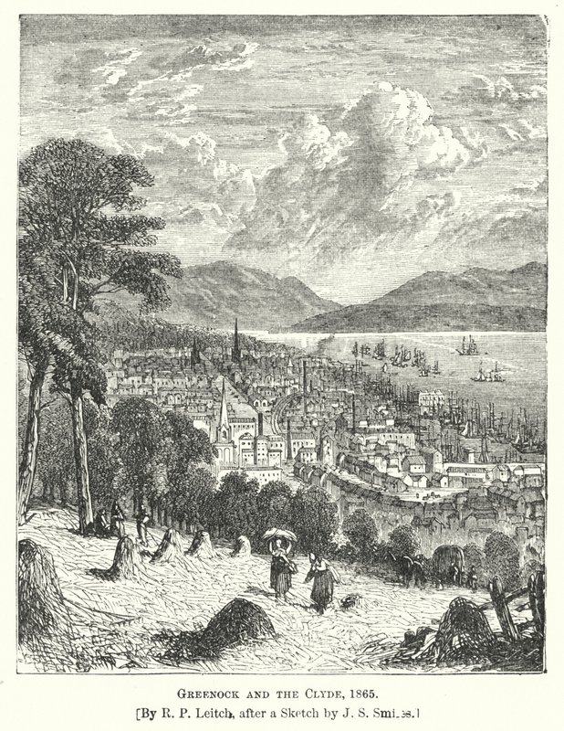 Greenock a Clyde od Richard Principal (after) Leitch