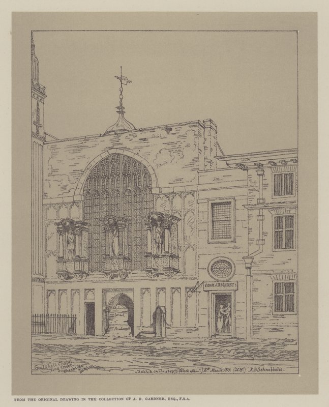 Guildhall Chapel, King Street, Cheapside, Londýn, 1815 od Robert Blemell Schnebbelie