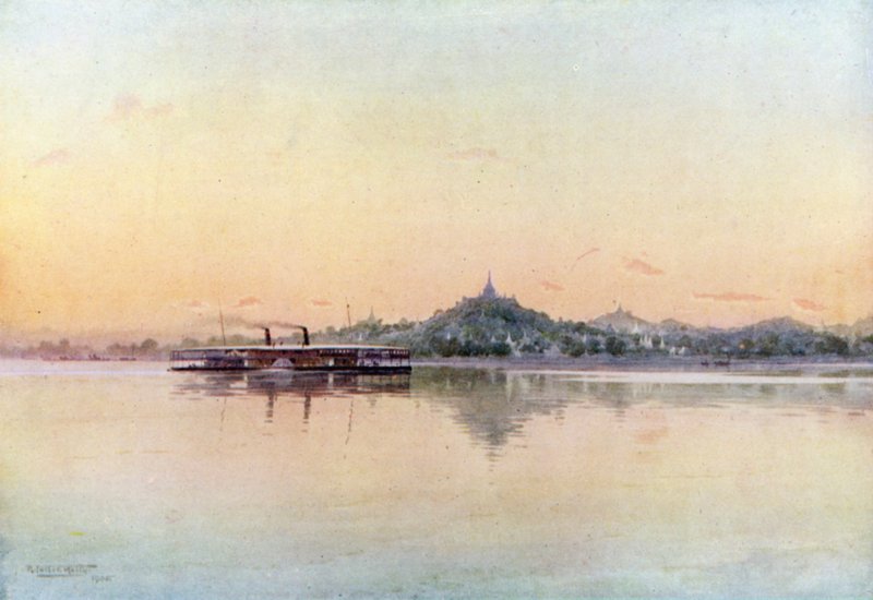 Expresní parník projíždějící Sagaingem od Robert George Talbot Kelly
