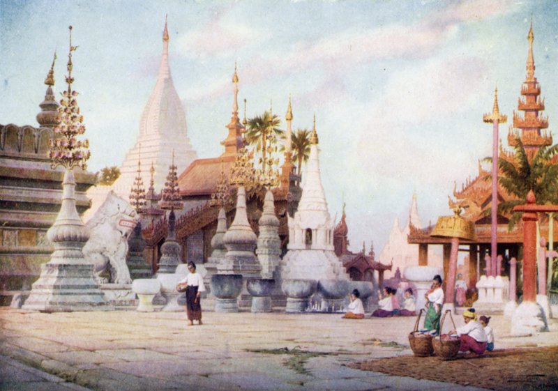 Platforma pagody Shwezigon, Bagan, Barma 1905 od Robert George Talbot Kelly