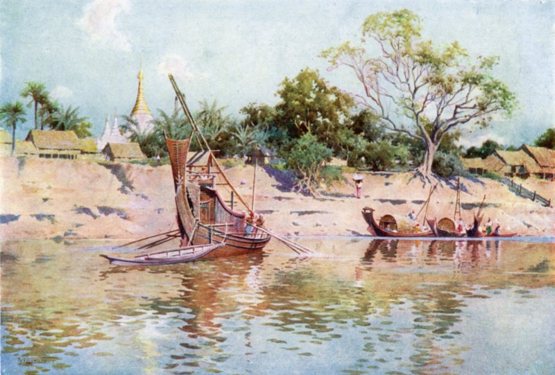 Břehy řeky Irrawaddy u Myin-gyanu od Robert George Talbot Kelly