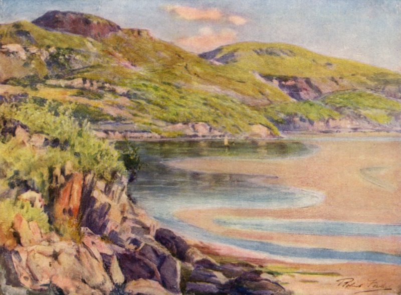 Incoming Tide, poblíž Barmouth (color litho) od Robert (after) Fowler