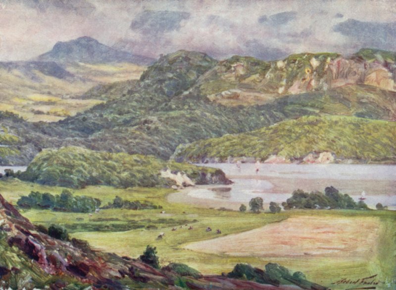 Mlha na Cader Idris (barevné lito) od Robert (after) Fowler