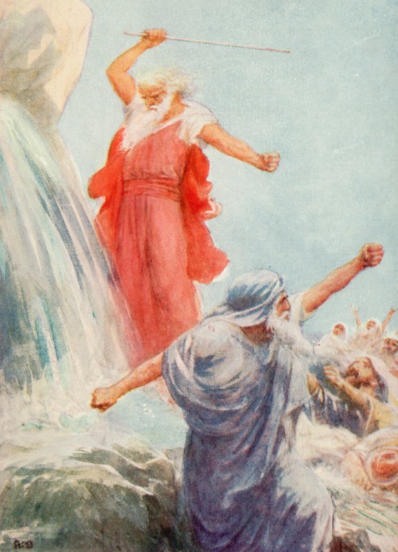 Smiting the Rock (barva lito) od Robert Ambrose Dudley