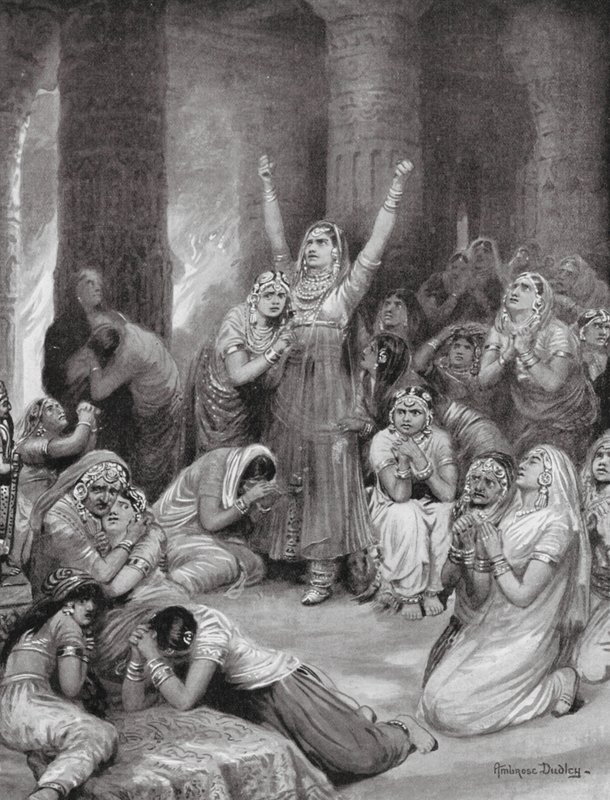 Rádžpútský obřad Jauhar (holocaust) od Robert Ambrose Dudley