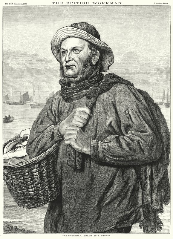Rybář (rytina) od Robert Barnes