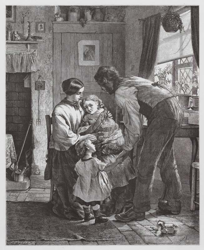 Nemocné dítě (rytina) od Robert Barnes