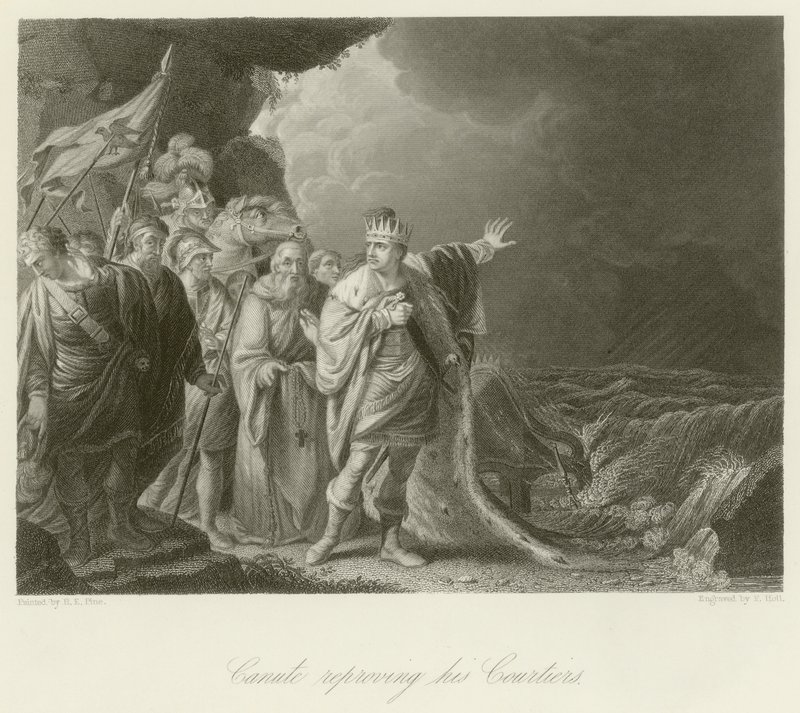 Canute kárající své dvořany od Robert Edge Pine