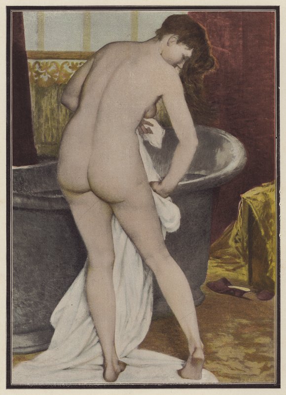 Žena koupající se (barva litho) od Robert Fleury