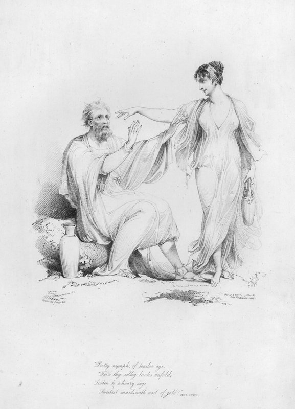 Anacreon, Ode 77 (rytina) od Robert Kerr (after) Porter
