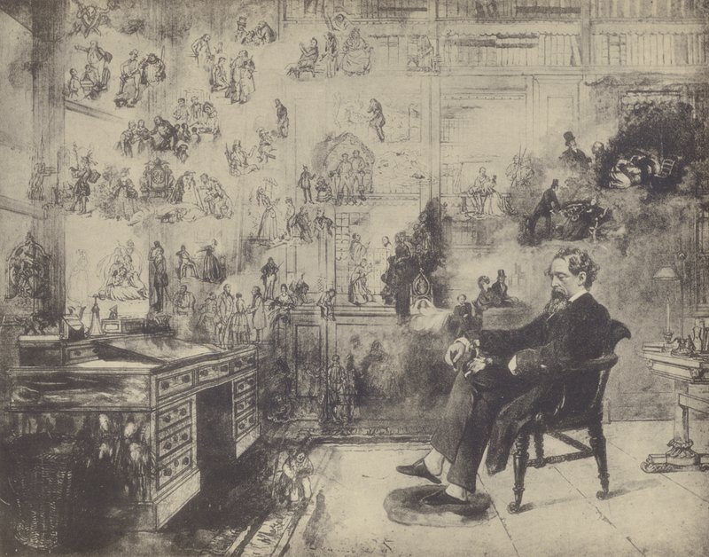 Dickensův suvenýr (litho) od Robert William Buss