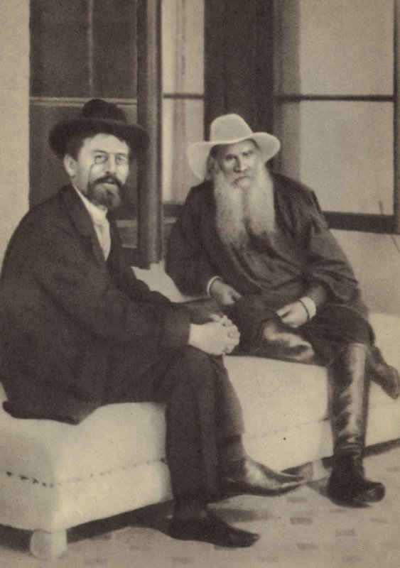 Anton Čechov a Lev Tolstoj od Russian Photographer