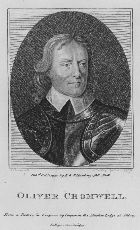Oliver Cromwell (rytina) od S. (after) Harding