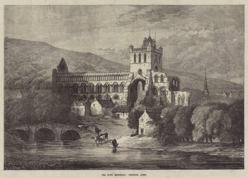 Scott Centenary, Jedburgh Abbey od Samuel Read