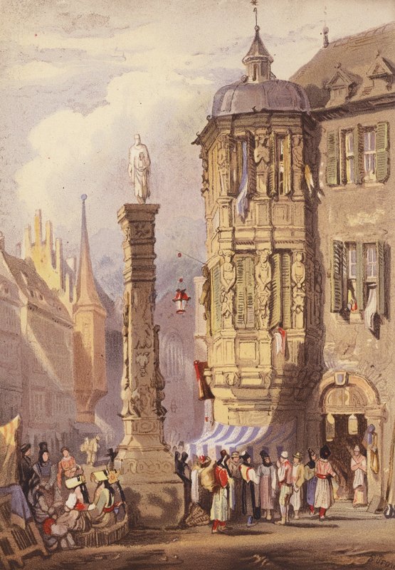 Wurzburg (barevná litografie) od Samuel (after) Prout