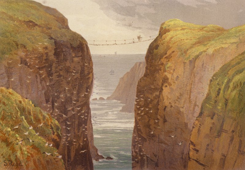 Sever Irska, Carrick-a-Rede (barevné lito) od Samuel Read