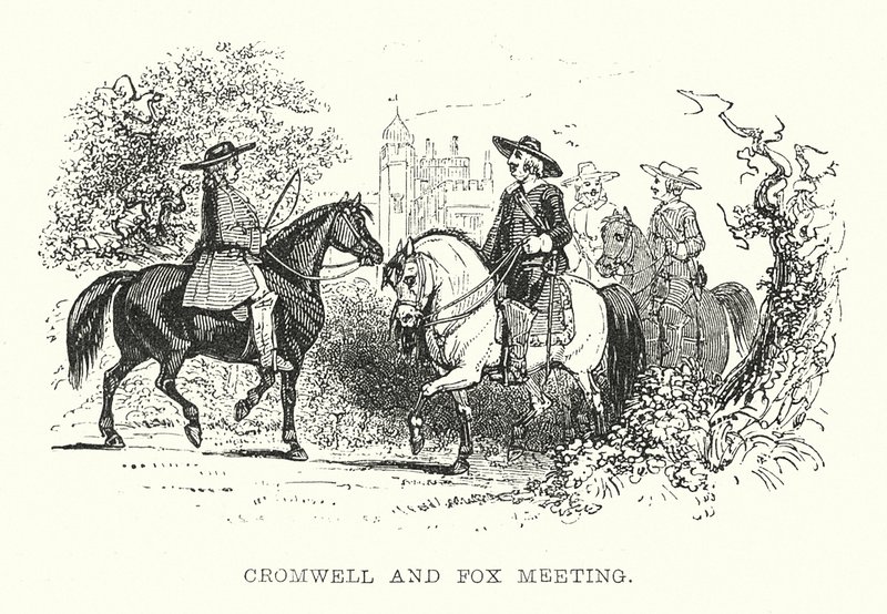 Setkání Cromwella a Foxe (rytina) od Samuel Williams