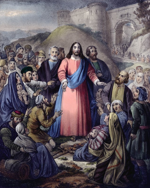 Kristus uzdravující množství (color litho) od Siegfried Detler Bendixen