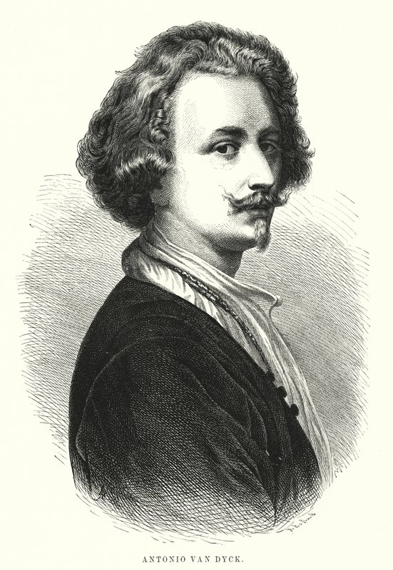 Anthony van Dyck , vlámský umělec (litho) od Spanish School