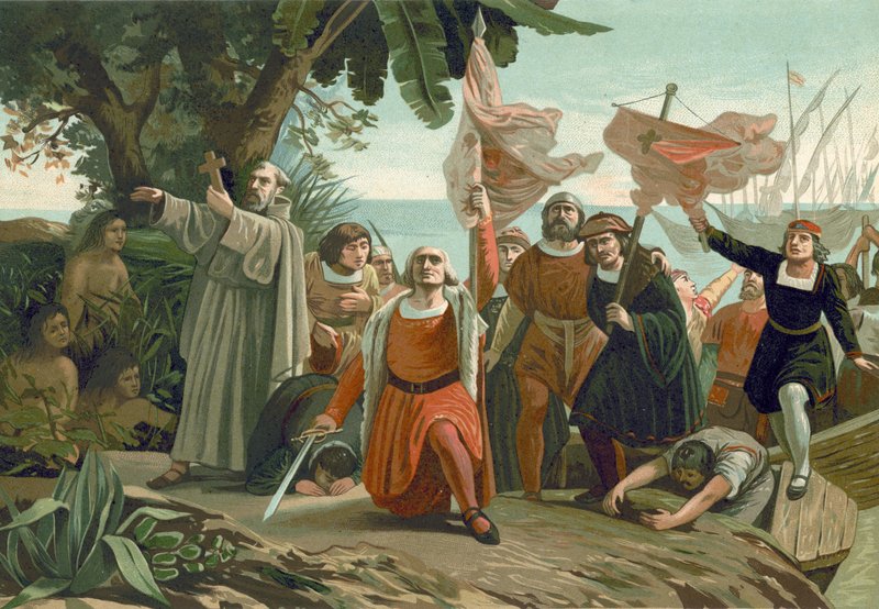 Příjezd Kolumba do Ameriky, 1492 od Spanish School