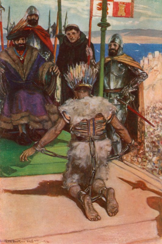 Montezuma před Cortésem od Stephen Reid
