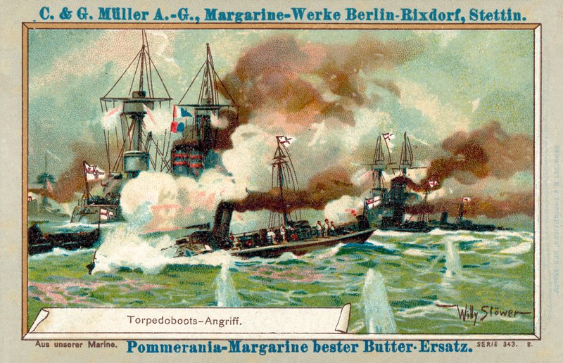 Útok torpédovým člunem (chromolitho) od Stoewer Willy