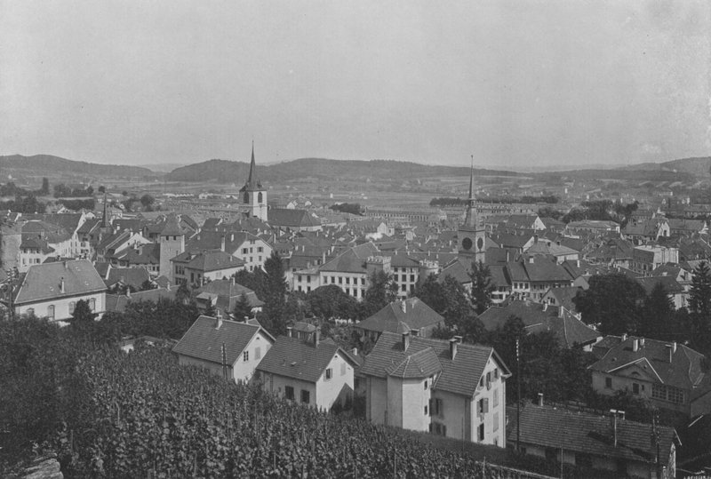 Biel, Celkový pohled (černobílá fotografie) od Swiss Photographer