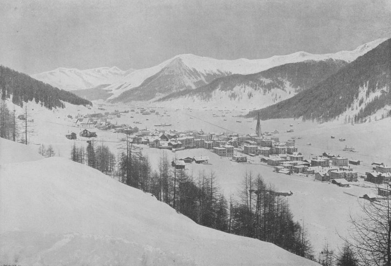 Davos-Platz a Seehorn (černobílý obrázek) od Swiss Photographer