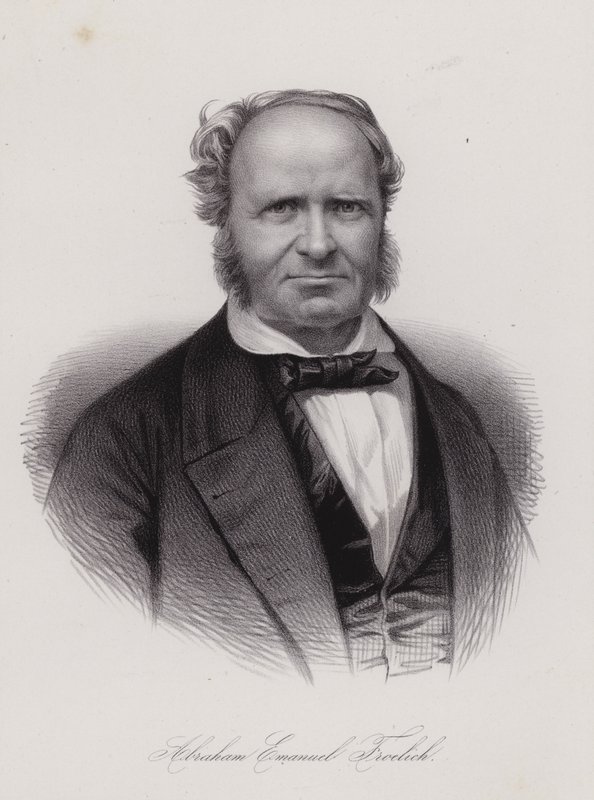 Abraham Emanuel Frohlich, švýcarský básník (rytina) od Swiss School