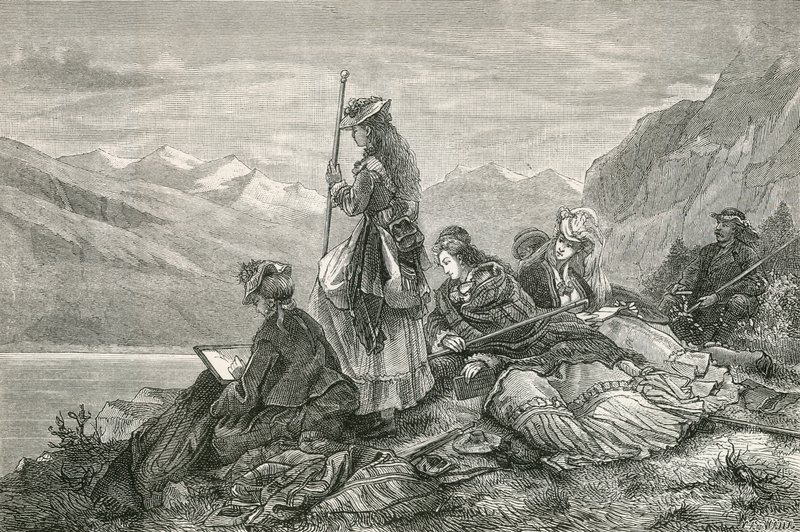 Turisté odpočívající v Alpách od Swiss School