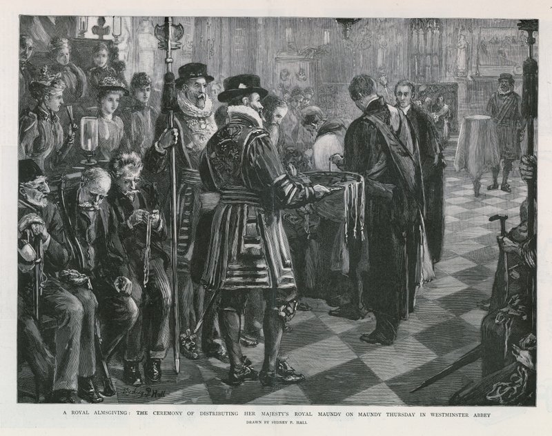 Královská almužna (rytina) od Sydney Prior Hall