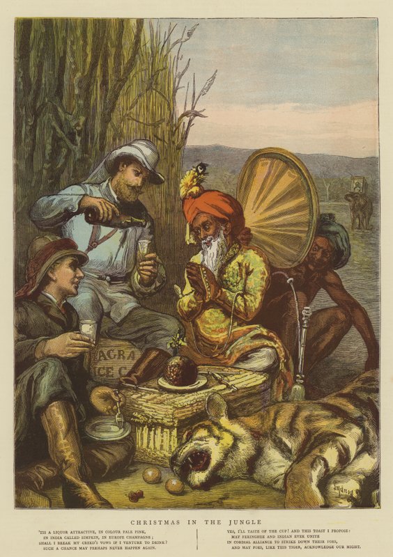 Vánoce v džungli (chromolitho) od Sydney Prior Hall
