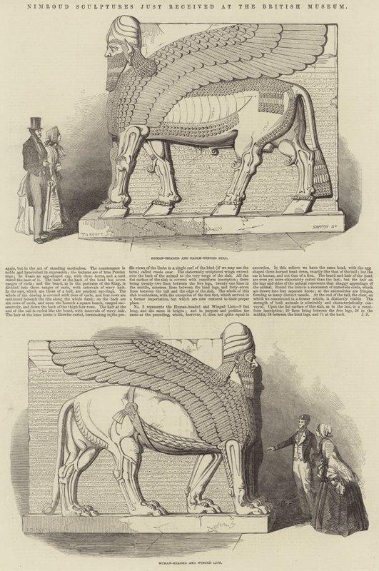 Nimroud Sculptures právě obdrželi v Britském muzeu od T. D. Scott