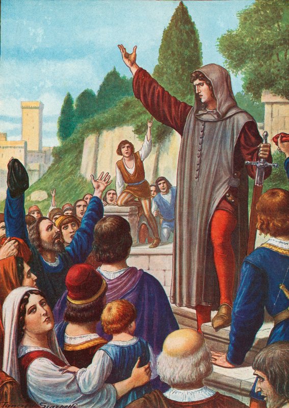 Cola di Rienzo v Římě od Tancredi Scarpelli