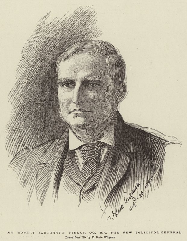 Pan Robert Bannatyne Finlay, QC, MP, nový generální právní zástupce od Theodore Blake Wirgman