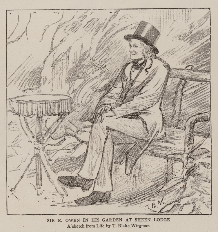 Sir R Owen ve své zahradě v Sheen Lodge od Theodore Blake Wirgman