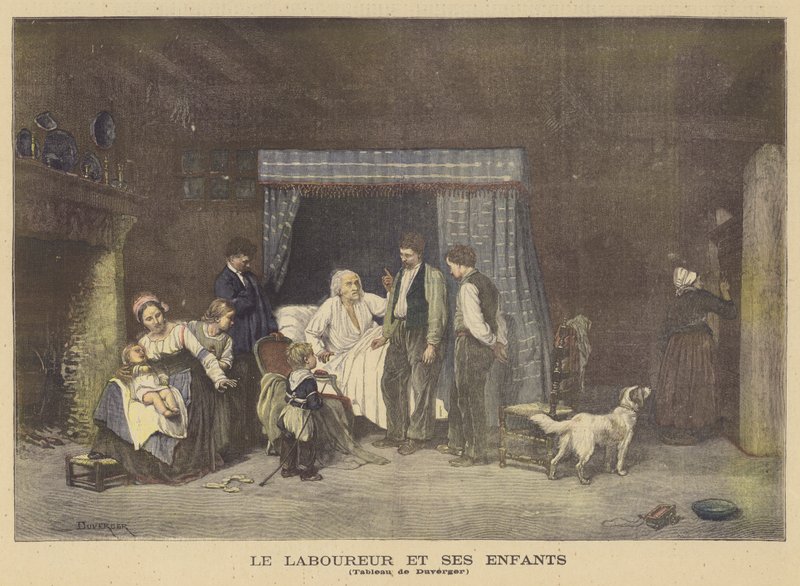 Dělník a jeho děti od Theophile Emmanuel Duverger