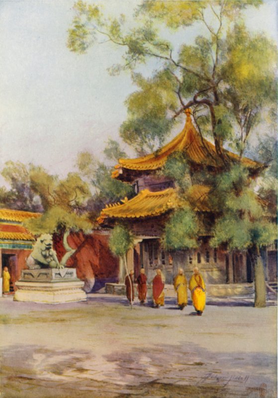 Pailau v chrámu Lama, Peking od Thomas Hodgson Liddell