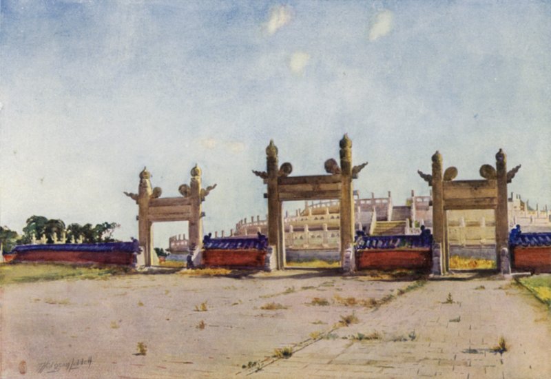 Peking, Chrám nebes, obětní oltář od Thomas Hodgson Liddell