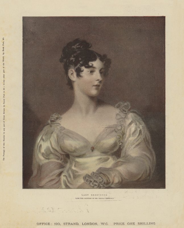 Lady Grosvenor (chromolitho) od Thomas Lawrence