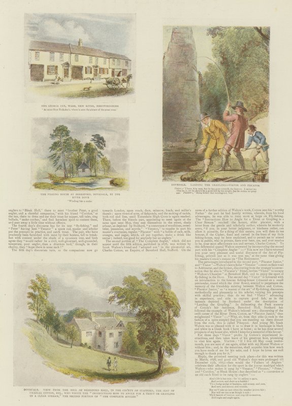 The Complete Angler, Izaak Walton a Charles Cotton (chromolitografie) od Thomas Stothard