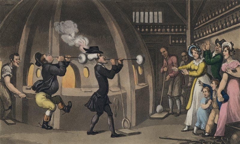 Dr Syntax ve Skleněném domě (akvatinta) od Thomas after Rowlandson