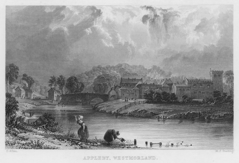 Appleby, Westmorland (rytina) od Thomas (after) Allom